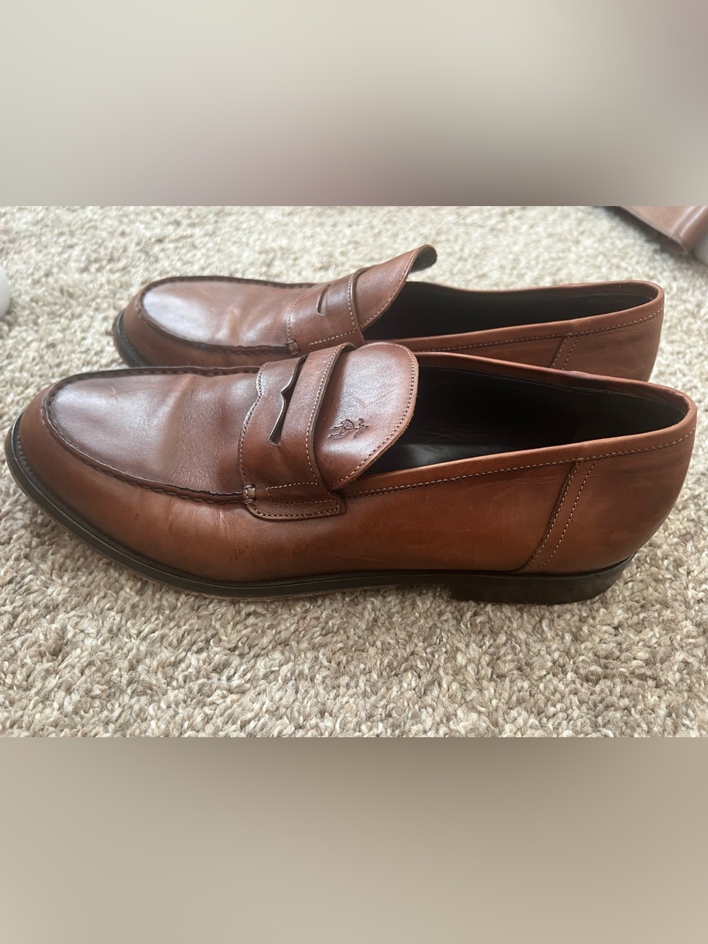 Brooks Brothers Cognac Brown Leather Penny Loafers - Men